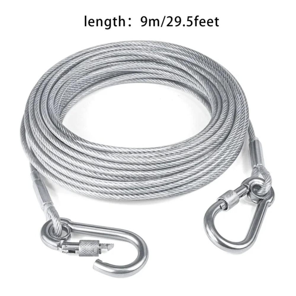 

Silver Dogs Strap Anti-rust Leash Raction Rope New Training Collar Outdoor Length 900cm