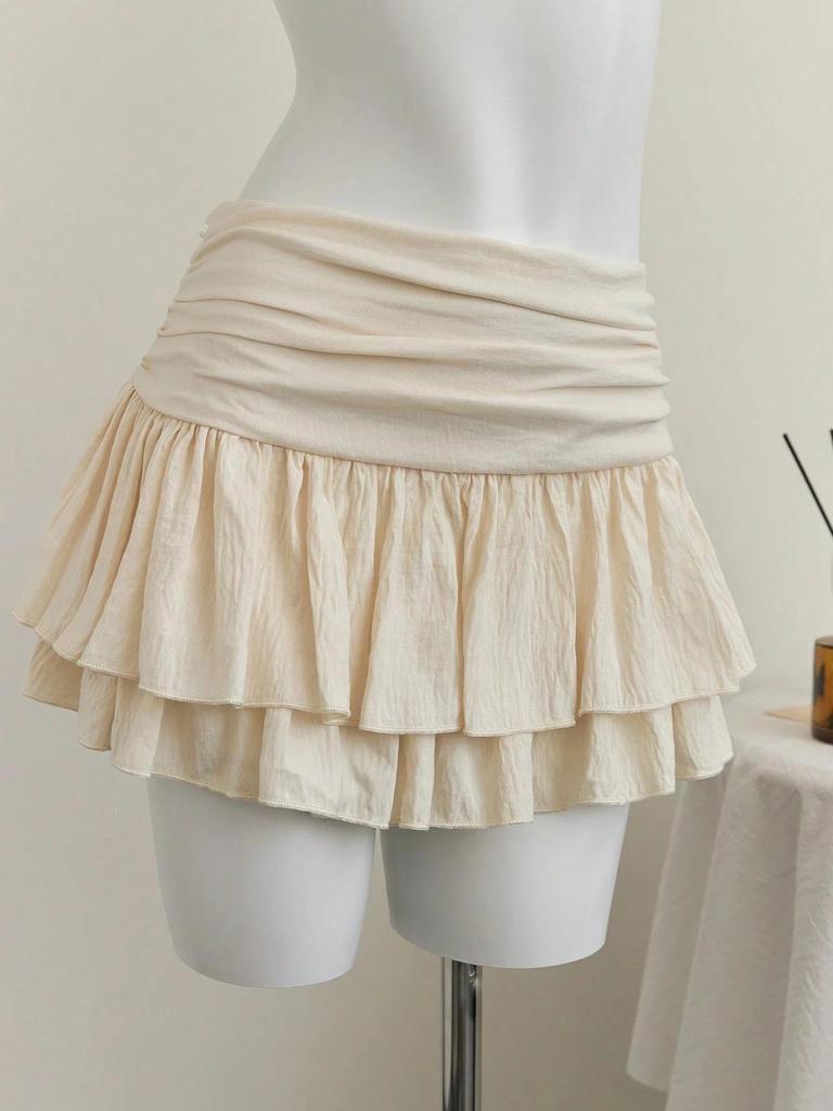 New Sexy High-Waisted Irregular Layered Ruffle Mini Skirt