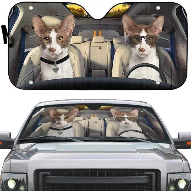 Car Visor Funny Selfie Cat Car Windshield Sun Visor Uv Protection