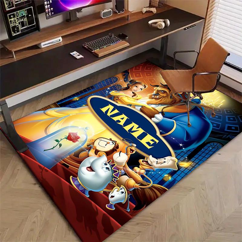 Custom Princess Mat Personalized Name, Polyester Washable Indoor Entryway Rug, Gift for Christmas, Easter, Thanksgiving Day