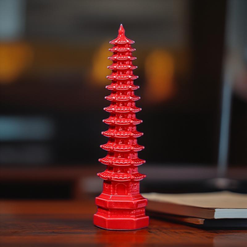 Keramisk Wenchang-pagodaprydnad: 7-, 9- eller 13-vånings handgjord dekoration för vardagsrum eller skrivbord
