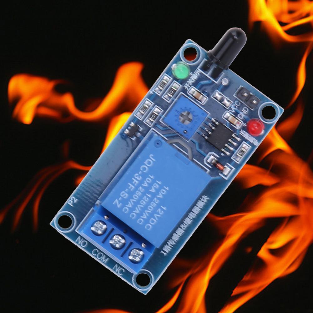 Infrared Fire Detection Sensor Module Flame Sensing Relay Module 12VDC 760~1100nm