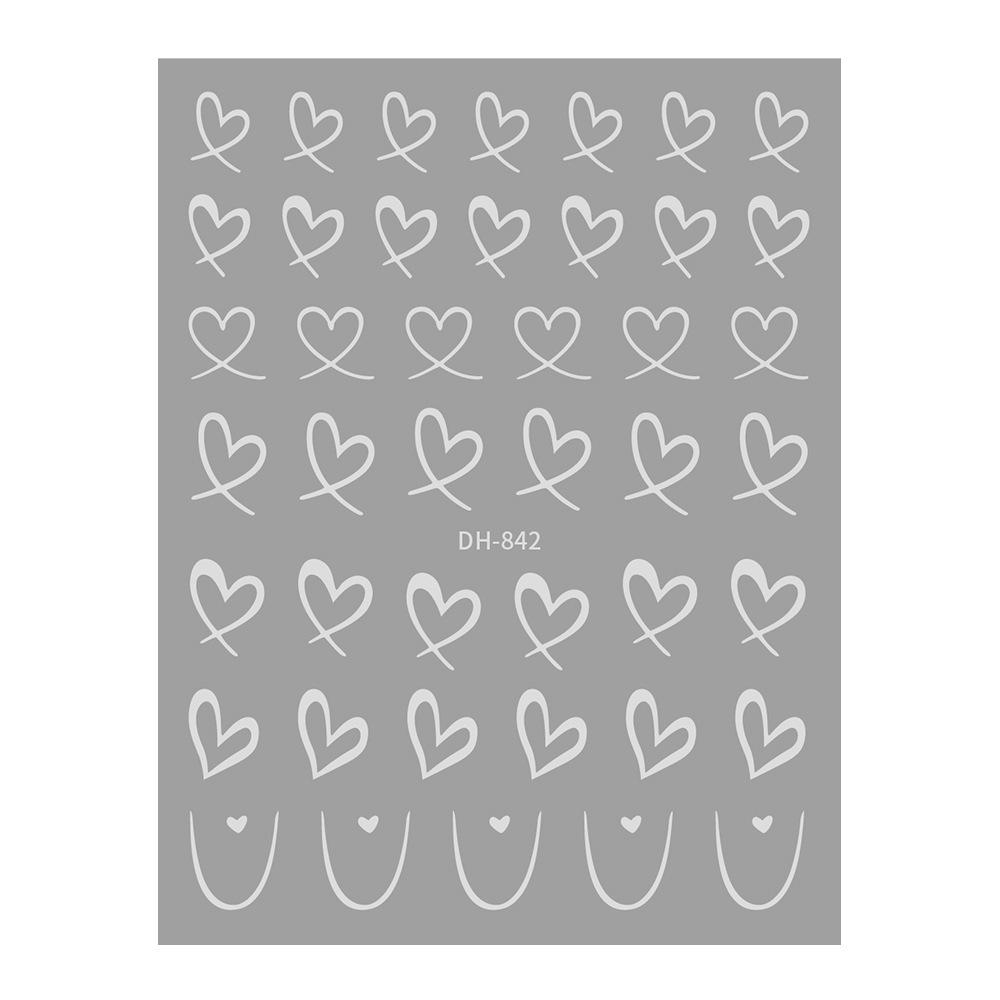 Redanco DH-842 3D Love Heart Cartoon Nail Art Stickers серебряный