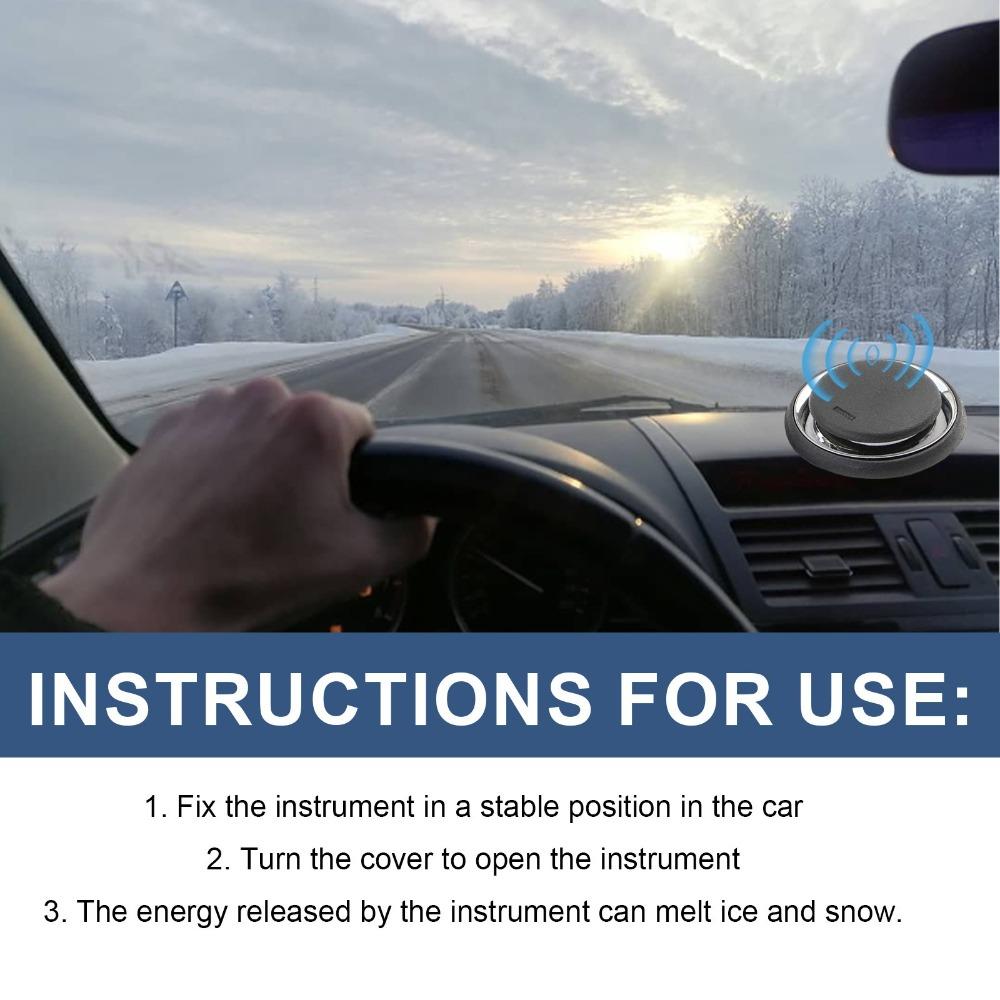 Neu für den Winter Elektromagnetischer Eis-Schmelzer Enteisungsmittel Molekular Tragbar Auto Frostschutzmittel Werkzeuge Solarstromversorgung Runder Schneeräumer