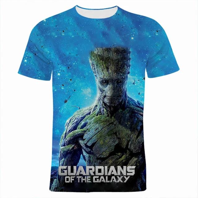2026 Galaxy Guardians Groot T-shirt Children's Cartoon Anime 3D Fashion T-shirt Top Clothing Anime Clothing