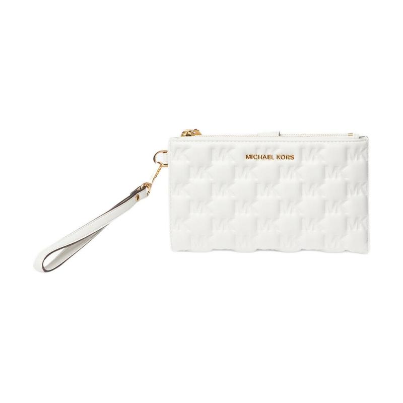 MICHAEL KORS Jet Set Logo Snap Closure Leather Wallet Women s White белый