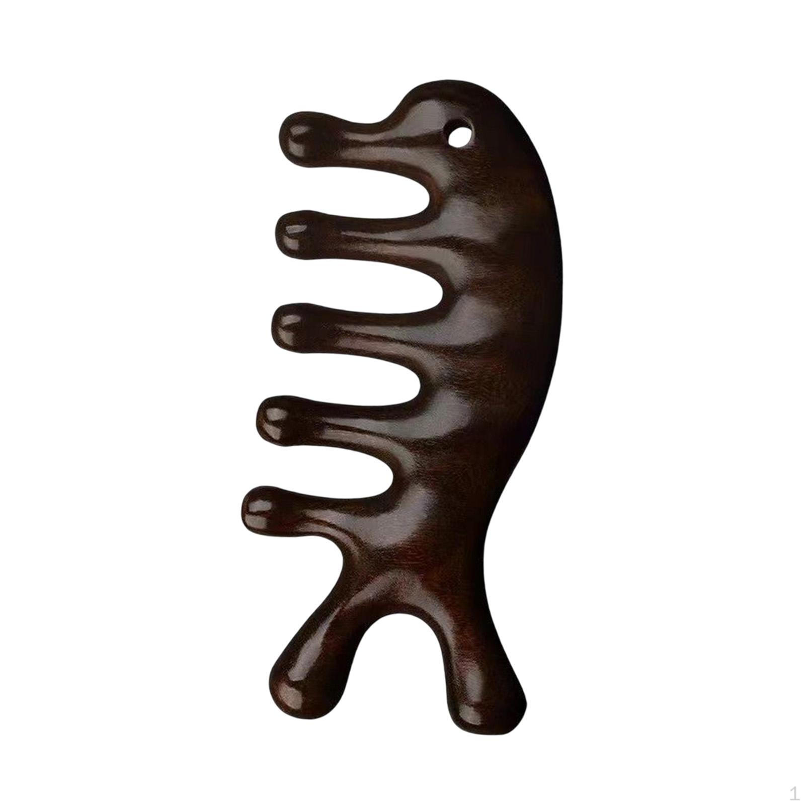 

Деревянная массажная расческа с пятью широкими зубцами для ухода за волосами, шеей, инструментом для лица, кожи головы