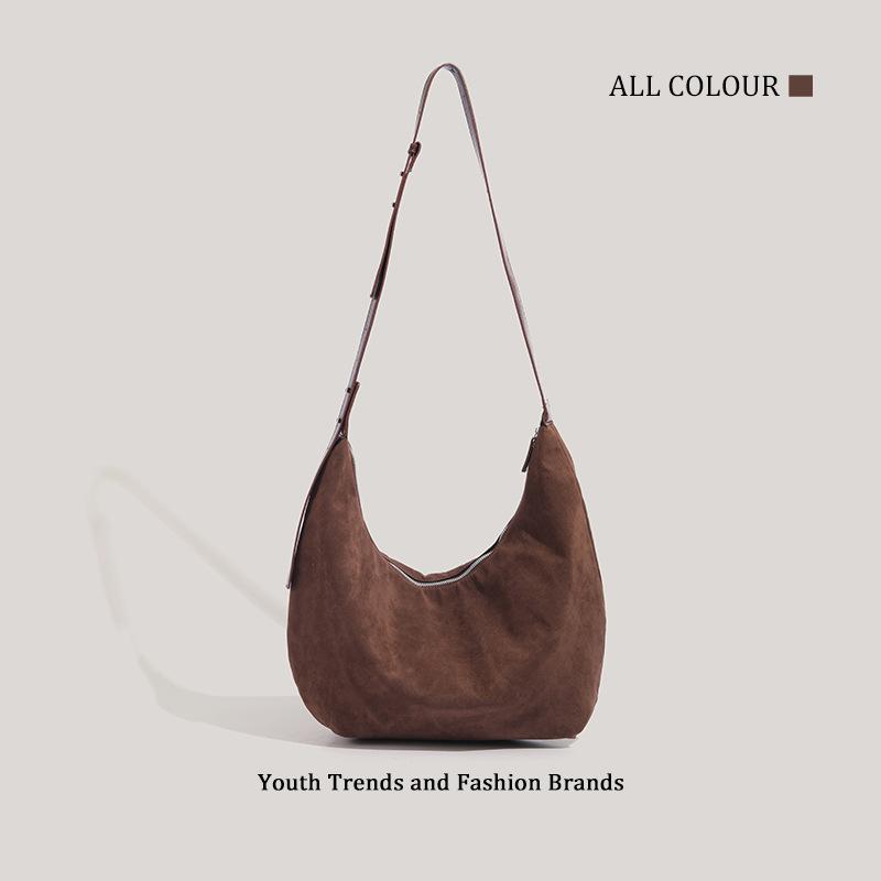 

Модная ретро сумка подмышку с матовой текстурой, женская сумка, новая трендовая сумка через плечо большой вместимости, осень-зима коричневый