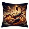 1pc, Scorpio Zodiac Pillowcase - Soft Polyester Fiber, Zipper Closure, Single-Sided Print, Perfect for Living Room Sofa And Dorm Decoration - Ideal Gi