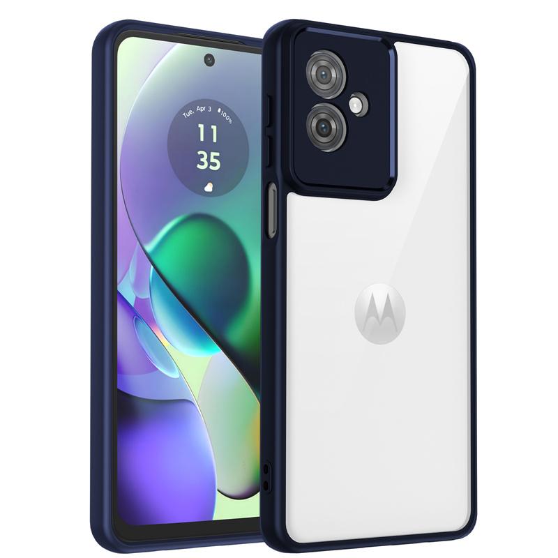 

For Motorola Moto G64 5G Case Plating Silicone Bumper Shockproof Clear Back Cover Hard Phone Case for Moto G64 MotoG64 5G 2024 Pc + tpu&Motorola Moto G64 синий