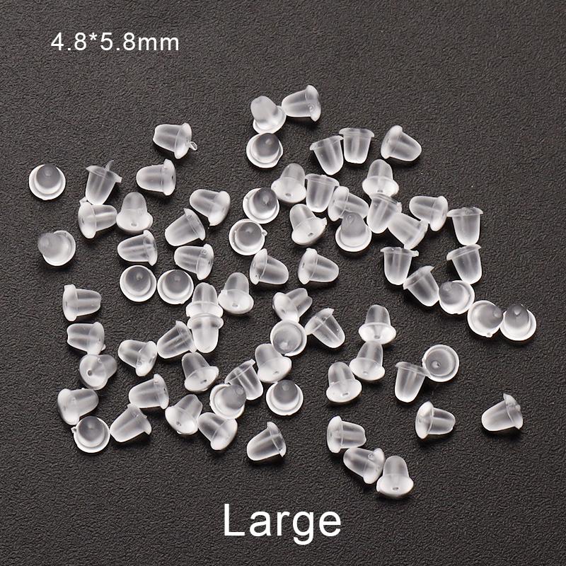 100-200pcs/Lot Rubber Ear Backs Stopper Earnuts Stud Earring Back Supplies For DIY Jewelry Findings Making Accessories Wholesale