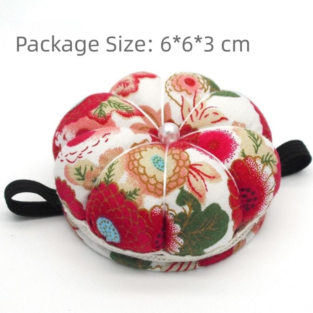 Kreative Steckkissen zum Nähen Baumwollstoff Kürbisform Nadelkissen Handgelenk-Steckkissen Nähzubehör
