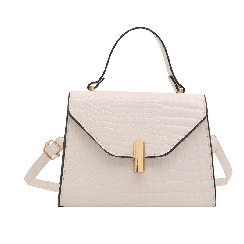 Stylish and atmospheric single shoulder portable lizard pattern texture women's square bag, European and American trendy and niche design bag women