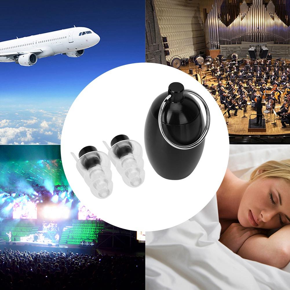 Anti noise Music Safe Ear Plugs High Fidelity Hearing Protection Black