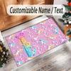 Fantasy Magic Theme Crystal Velvet Rug Personalized Custom Name Text Soft Floor Mat Home Decor