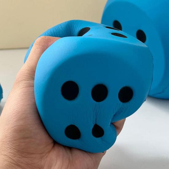 Large Slow-Rising Dice Squeeze Toy Soft PU Fidget for Stress Relief Rounded Corners for Safe Play Colorful Pinch Toy for Board Games