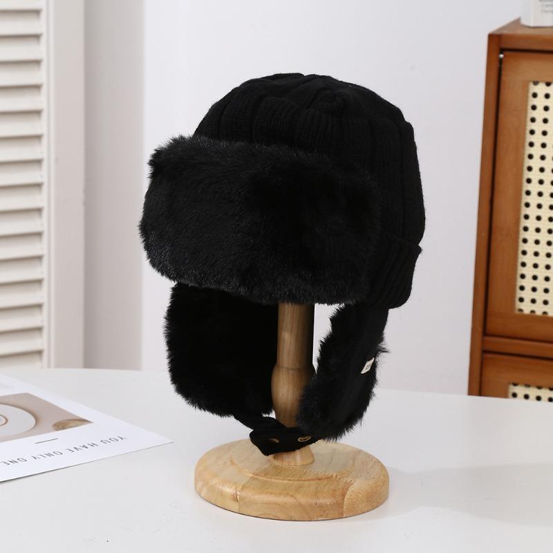 Winter Outdoor Cycling Warm Hat Men Women Lei Feng Hat Fleece Thickened Ear Protection Knitted Hat Cold Proof Windproof Thermal