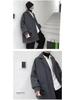 Men's Trendy Mid-Length Wool Coat - Loose Fit, High-End Single-Breasted for Autumn & Winter