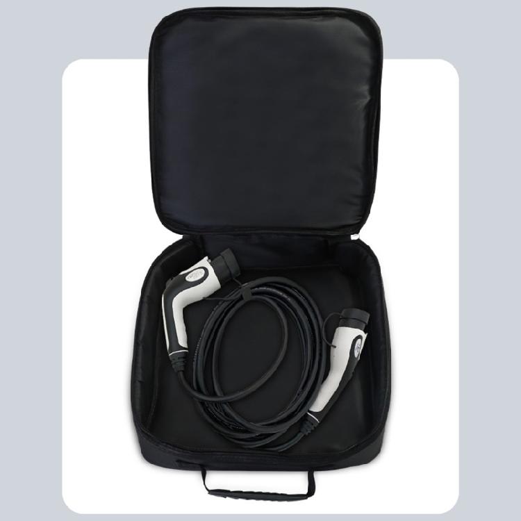 Spacious EV Charging Cable Storage Bag for Outdoor Use Water Resistant Black Electric Vehicle Accessories Organizer Case