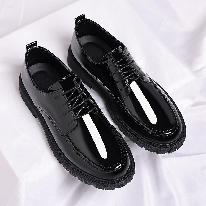 2025 New Mirror Men's Shoes Business Casual British Leather Shoes Men's Loafers Invisible Suit Heightening Shoes
