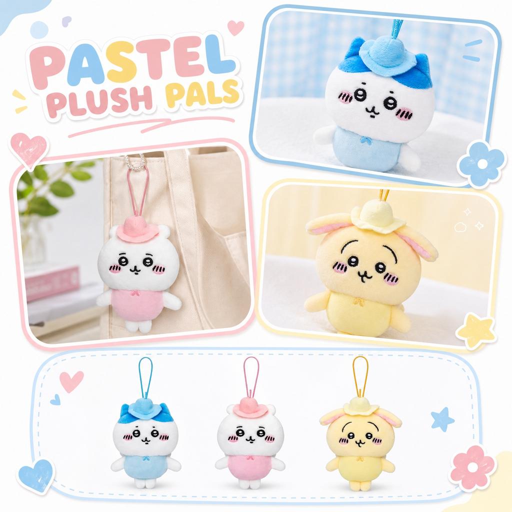 Adorable Plush Keychain Toy Set - Soft Stuffed Animal Keychain Decoration for Bags and Backpacks, Great Gift for Fans