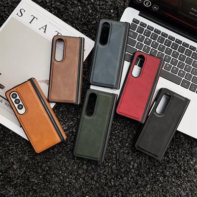 For Samsung Galaxy Z Fold 7 6 5 4 3 5G Case Folding Hinge Business PU Leather Shockproof Cover For Galaxy ZFold6 ZFold7 Fold5