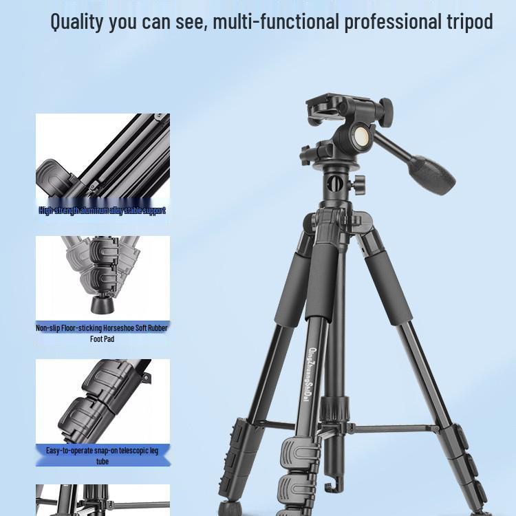 Era Q112H Lightweight DSLR & Phone Tripod for Overhead Shots, Portable Mirrorless Self-Timer & Video Recording