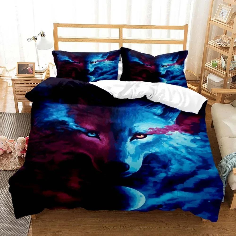 Wolf Digital Print Polyester Bedding Sets Child Kids Covers Boys Bed Linen Set For Teens Bedding Set Bed Comforter Set
