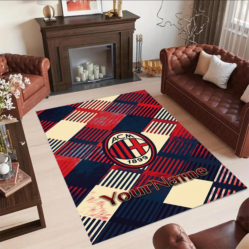 Ac Milan Customizable Name Area Rug Design for Kitchen Outdoor Foyer Balcony Antislip Carpet Anime Office Decor
