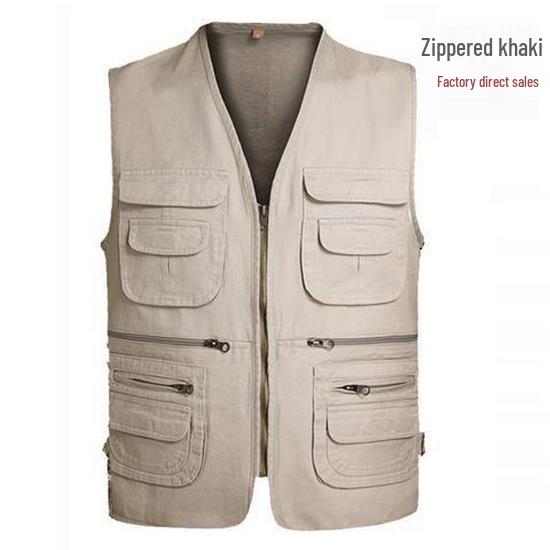 Men's Multi-Pocket Fishing Vest for Spring & Autumn - Ideal for Middle-Aged & Elderly