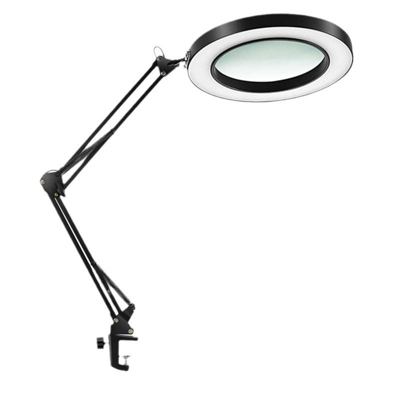 Folding LED Magnifying Lamp for Reading, Repair, Nail Art & Eyelash Extensions