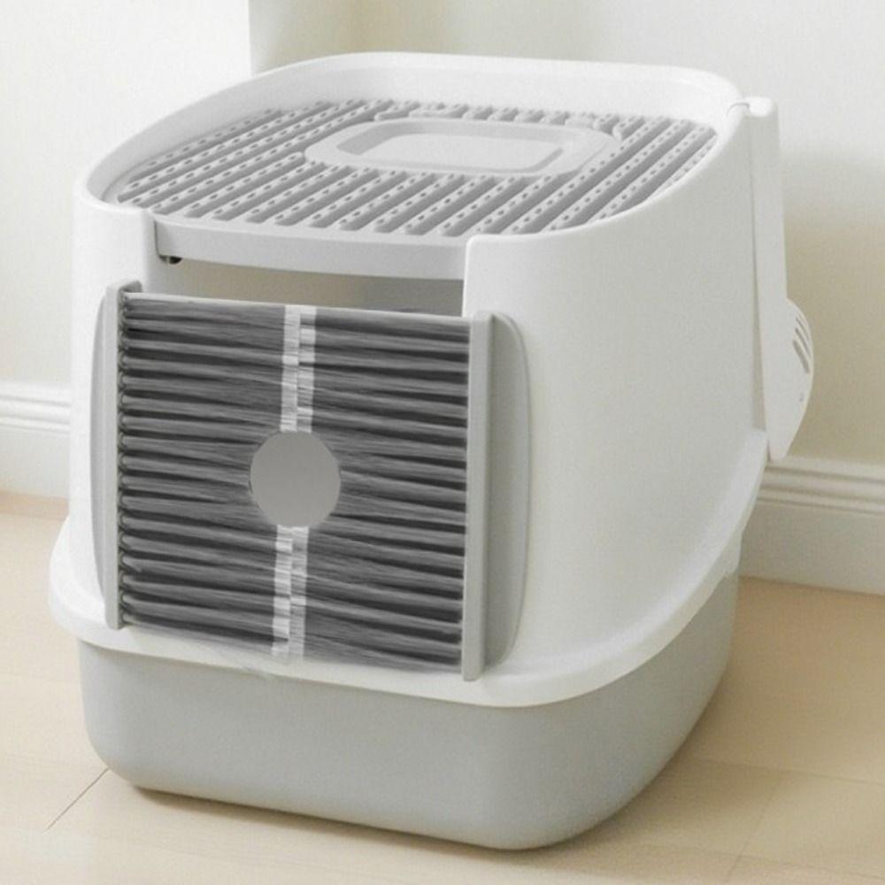 Professional Cat Floating Hair Door Self-adhesive Litter Box Door Brush  For Litter Box