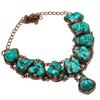 Turquoise Tumble Copper Electroformed Necklace with Adjustable Chain, Handmade Gemstone Jewelry Necklace For Memorial Day