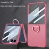 Candy Color Ultra-thin Finger Ring Holder With Glass Protector Film Phone Case for Samsung Galaxy Z Flip 7 Camera Protect Cover