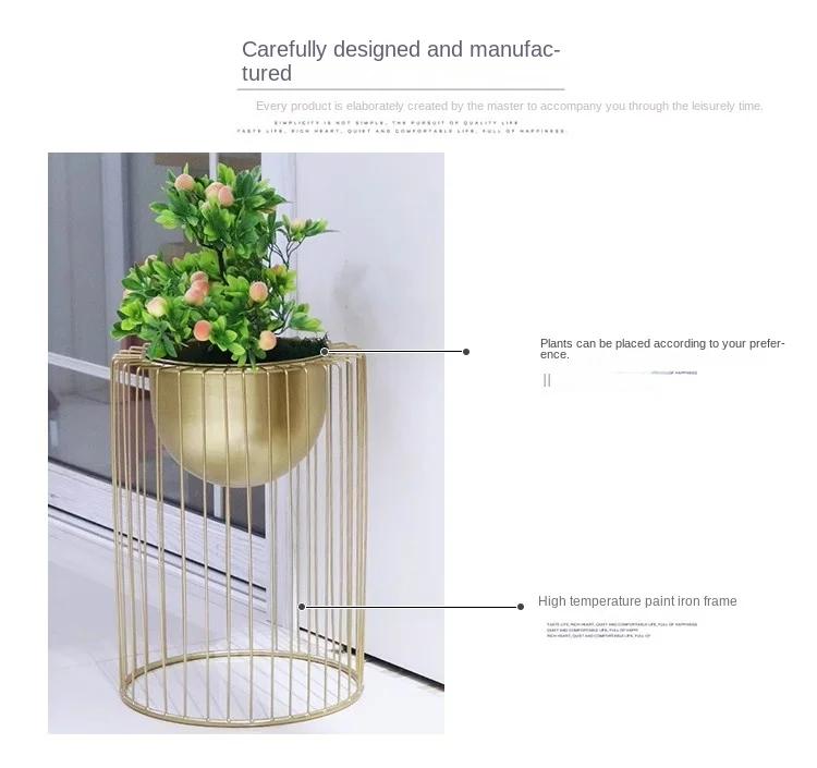 Outdoor European Stand Flower Wrought Iron Round Floor-standing Green Flower Pot Stand Living Room Storage Bedroom Flower Stand