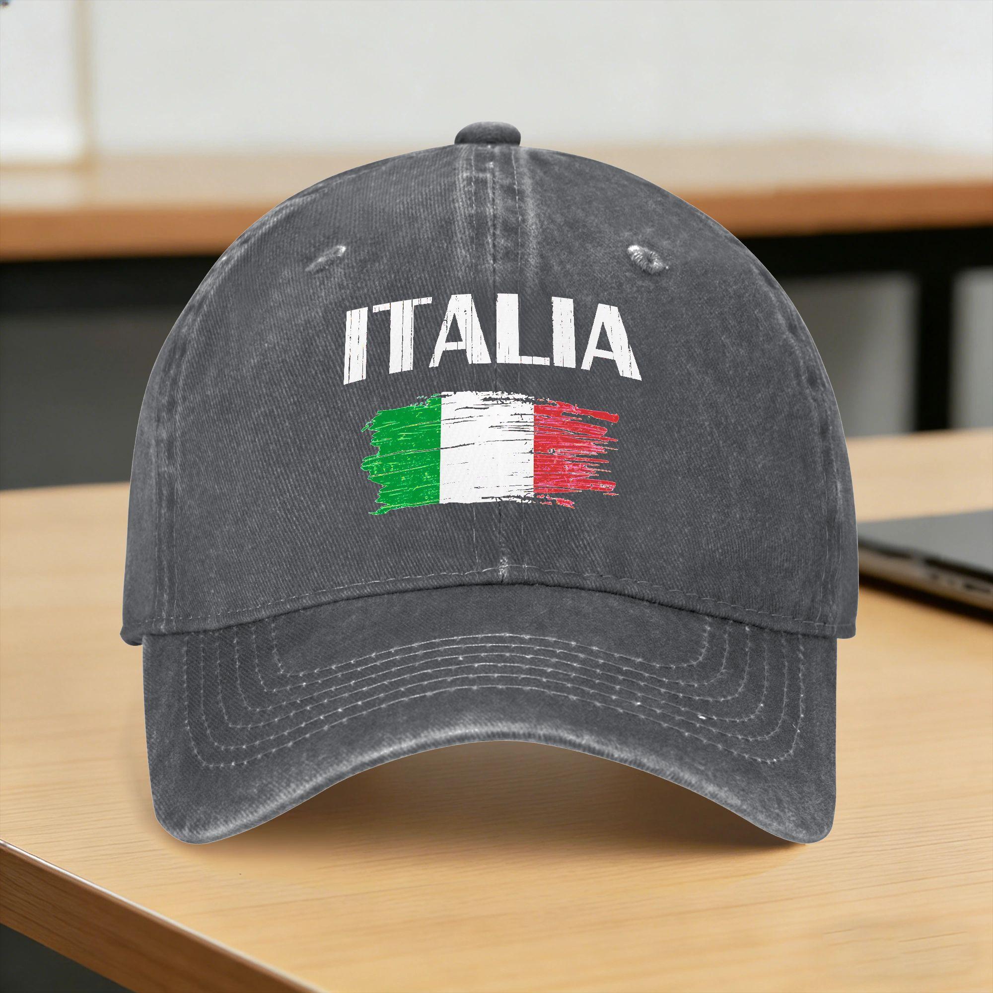 ICE CAP Baseballpet Italia Italiaanse Vlag Vintage Lente Stijlvol Hip Hop Hoeden Koppel WoUnisex Print Buiten Sportschool Groothandel Baseballpetten One Size