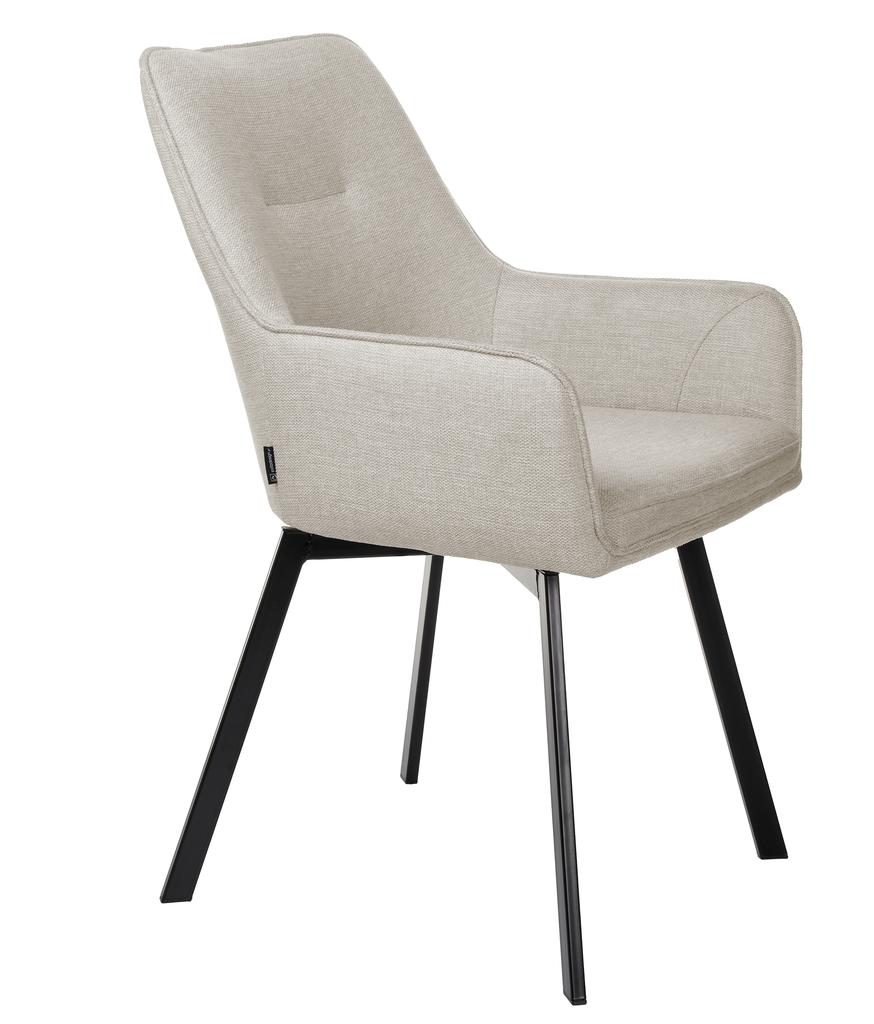 SWEN velvet beige upholstered swivel chair