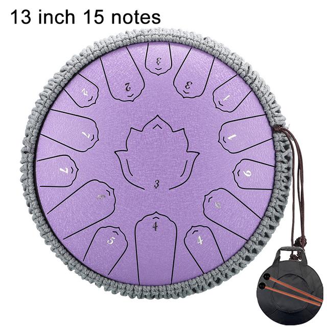 Musical Drum Steel Tongue Drum 13 14 Inch 15 Note C Hollow Drum Percussion Instrument