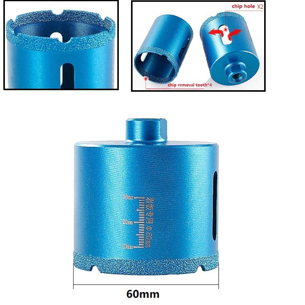 Diamond Hole Drill Drilling Core Bit Dry Vacuum Brazed For Marble Less Heat
