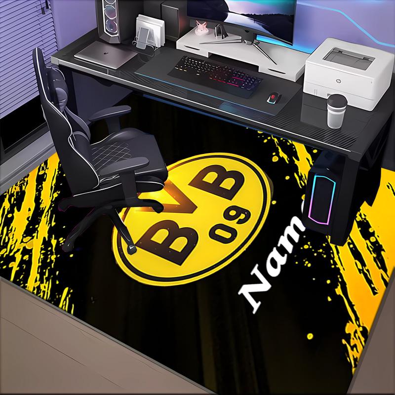 Vlastní jméno BVB Fan Gear Koberec Herní Koberec, Podložka na Podlahu do Ložnice Obývacího Pokoj Vstupní Koberec, Nápad na Domácí Dekoraci Dárek k Vánocům Narozeninám