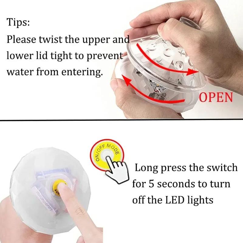 LED Waterproof Floating Underwater Pool Light RGB Disco Glow Show Lamp for Swimming Pool Hot Tub Spa Bath Party Festival Decor Lighting