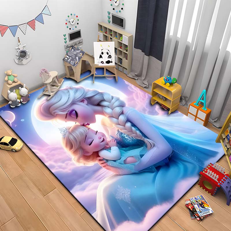 Snow Queen Frozen Elsa HD Printed Large Area Rug Carpet for Living Room Cartoon Children's Bedroom Sofa Doormat Floor Rug Gift