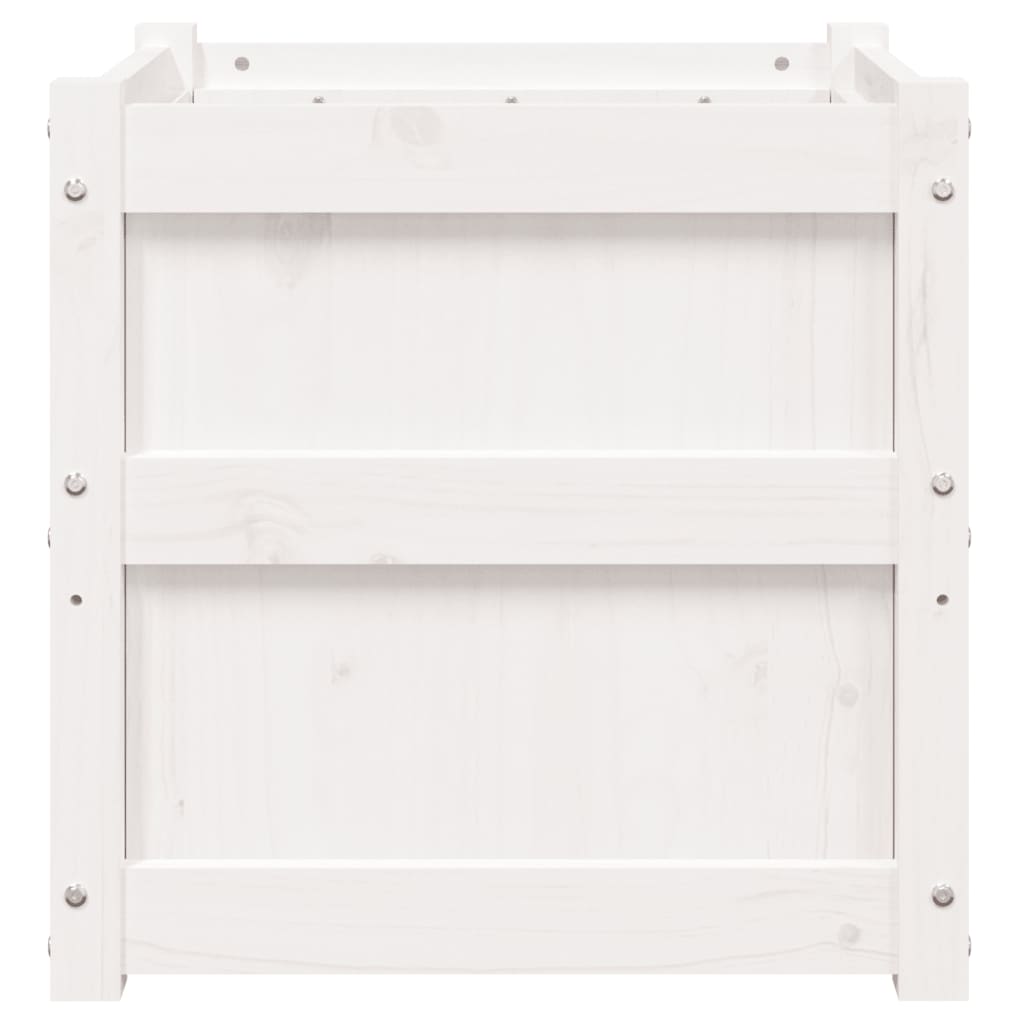 Plant Pot White 50x50x50 Cm Solid Pine Wood