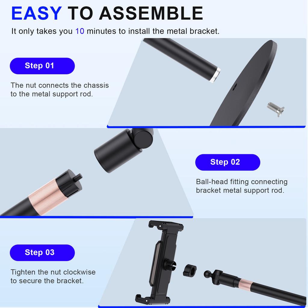 Desktop Tablet Stand Phone Holder for 4-14 Inch Devices Adjustable Tabletop Mount for Video Calls Reading Streaming Office Use