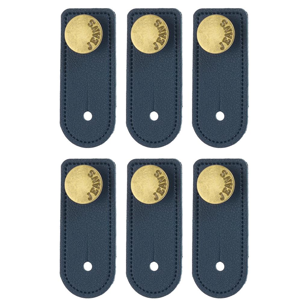 6Pcs Button Extenders for Pants Adjustable Pants Button Expanders Faux Leather Waist Extenders for Women Men Trousers 2.4x1"