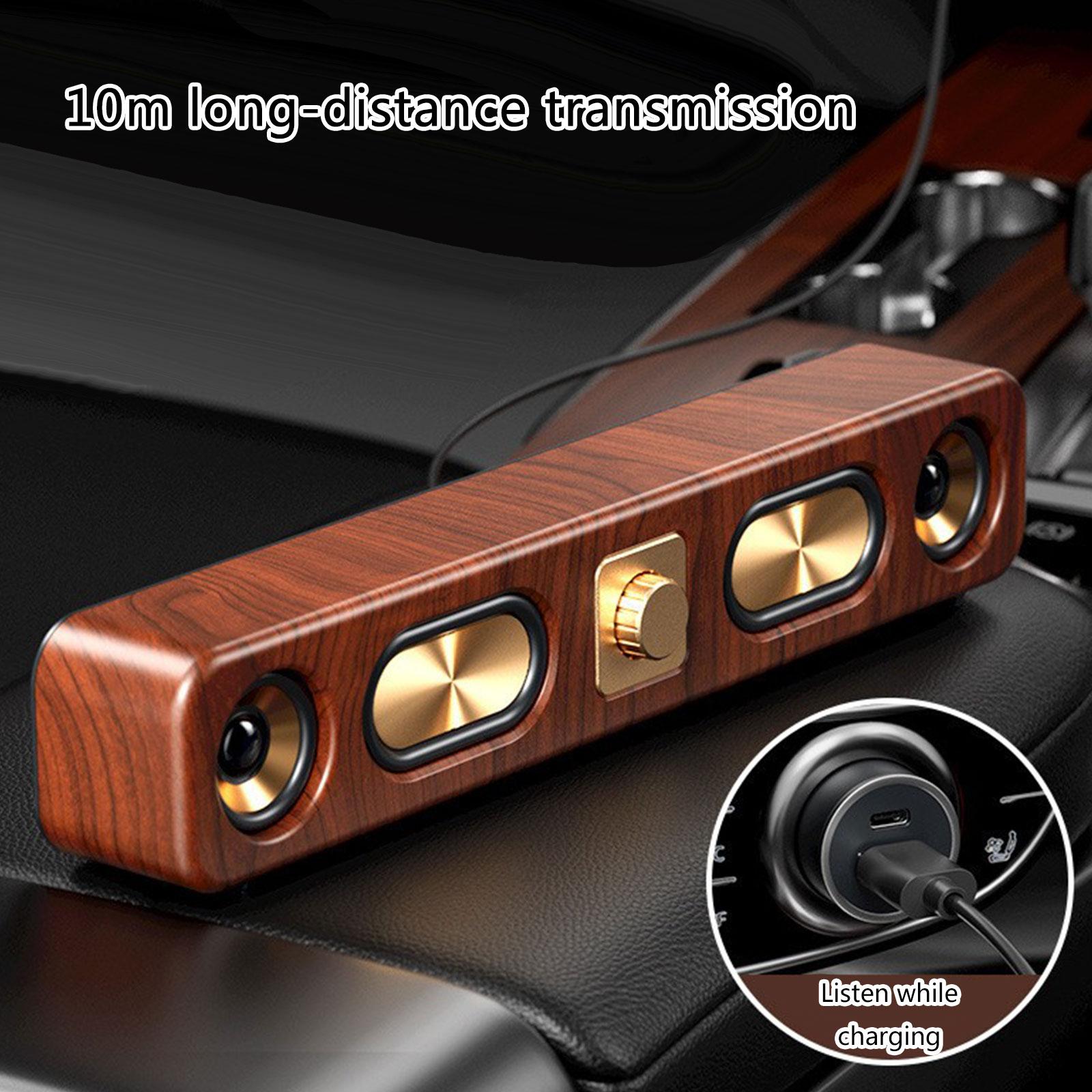 

Bluetooth-совместимые динамики Беспроводная деревянная звуковая панель Динамики для настольных ПК Проводное USB-подключение для мониторов коричневый