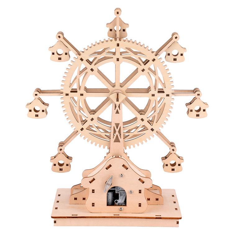 Children's Wooden Custom Puzzle Wooden DIY Music Box Music Box Ferris Wheel 3D Puzzle