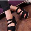 Fashion Bow Decoration Platform Open-heeled Sandals Female 2025 Summer New Solid Color One-word Buckle with High-heeled Sandals.