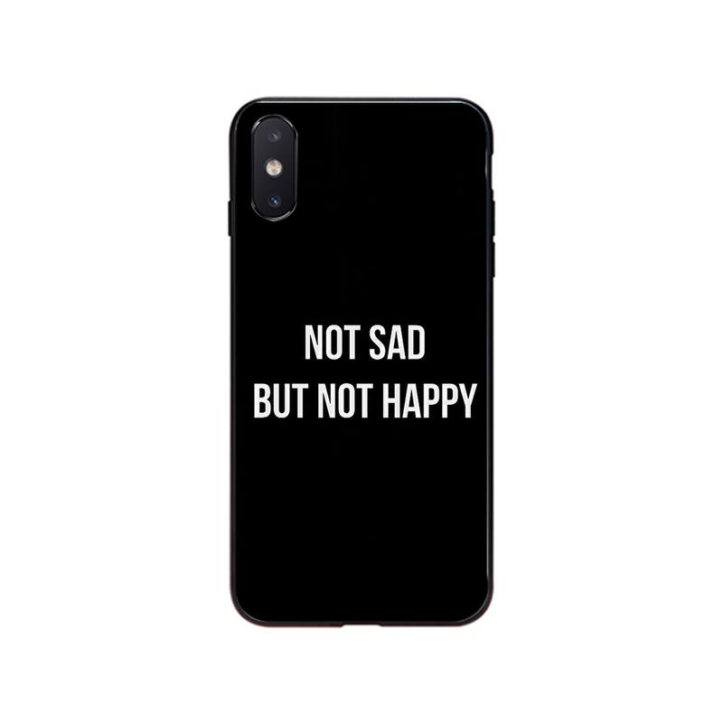 Sad Depression Black Word Heart Broken Phone Case for Iphone 14 13 12 11 Pro Max Case For iPhone XS MAX X XR SE2 8 7 Plus