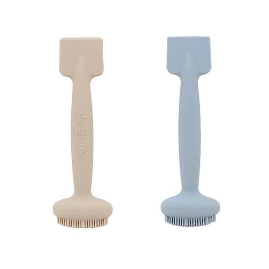 Facial Mud Applicator Brush Double-Headed Massage Brush with Ergonomic Handle Multi-purpose Face Clay Body Lotion Application Brush